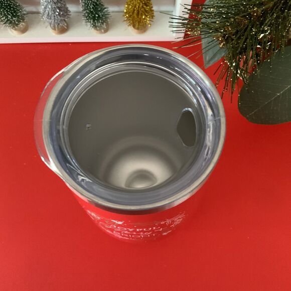 Brand New! Red Insulated 16oz Christmas Coffee/Wine Tumbler w/Lid - Picture 3 of 5